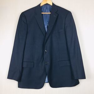 HART SCHAFFNER MARX Men's Dark Gray Sport Coat Blazer USA 100% Wool Size 48 Reg